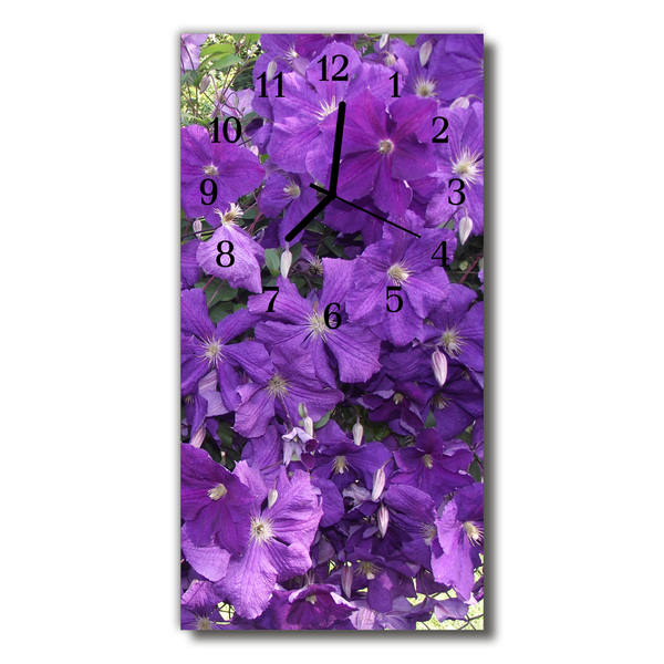 Rechthoekige glas klok Purple primrose flowers