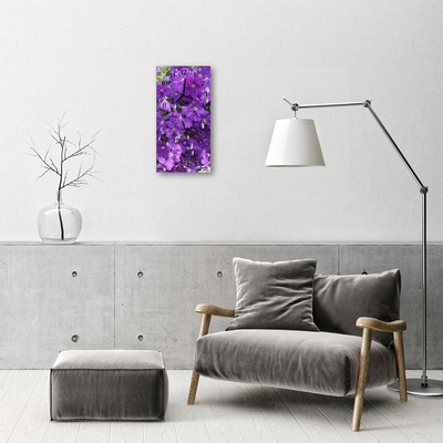 Rechthoekige glas klok Purple primrose flowers