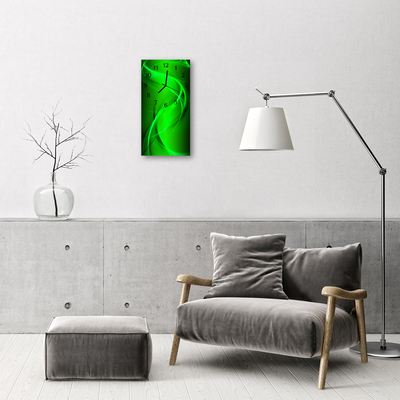 Rechthoekige glas klok Kunst groen patroon