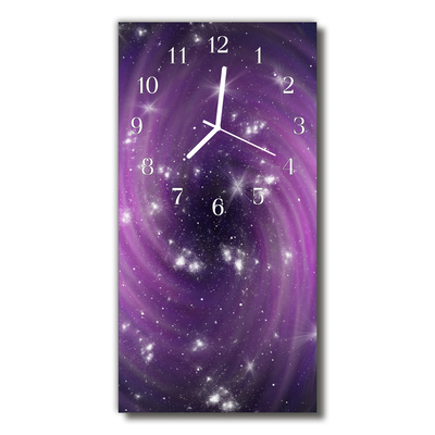 Rechthoekige glas klok Universum. Purple galaxy