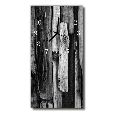 Rechthoekige glas klok Wood black board