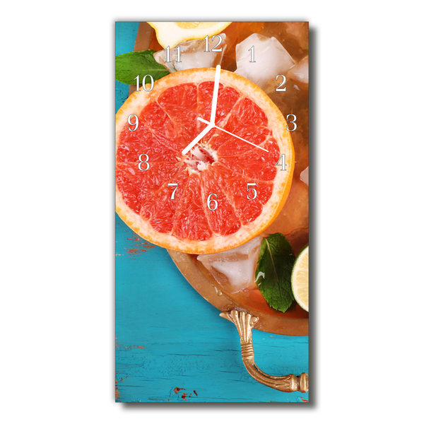 Rechthoekige glas klok Keuken grapefruit fruit kleurrijk