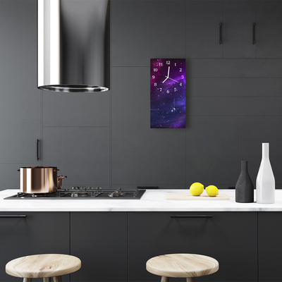 Rechthoekige glas klok Cosmos. Purple galaxy