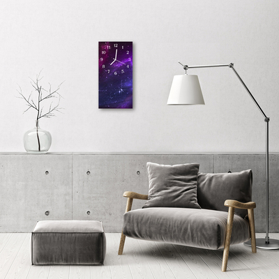 Rechthoekige glas klok Cosmos. Purple galaxy