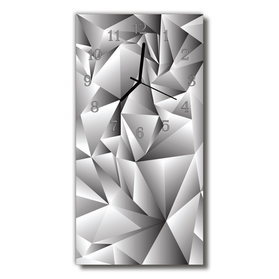 Rechthoekige glas klok 3d-art grijze graphics