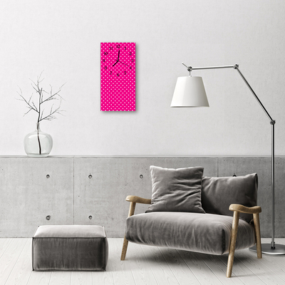 Rechthoekige glas klok Kunst dot dots roze