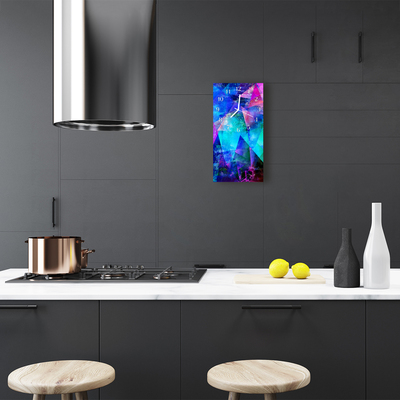 Rechthoekige glas klok Kunst grafiek blauw