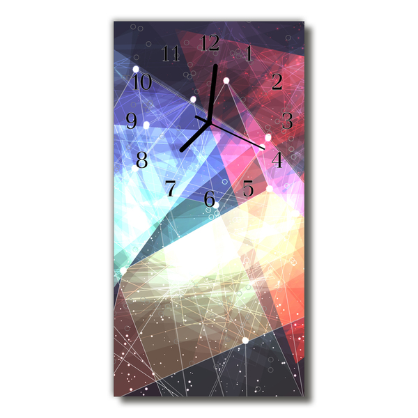 Rechthoekige glazen wandklok Kunst vector afbeelding kleurrijk