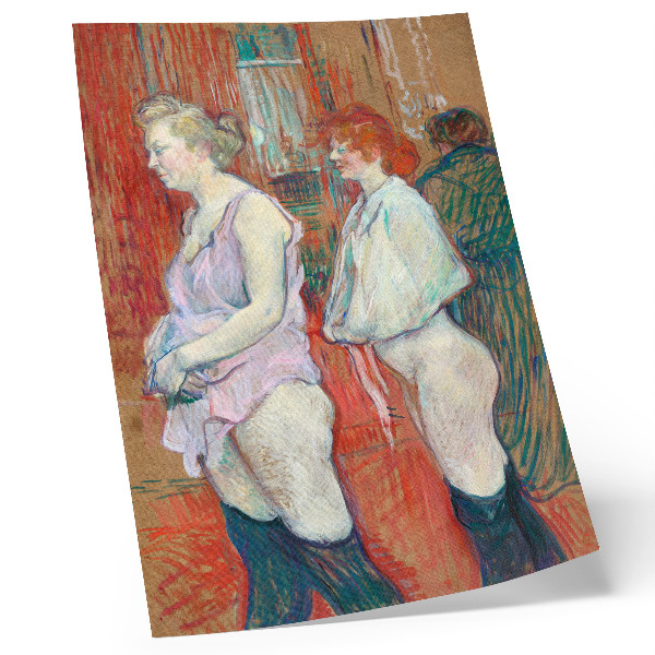 Poster Rue des Moulins (1894) schilderij met hoge resolutie van Henri de Toulouse-Lautrec