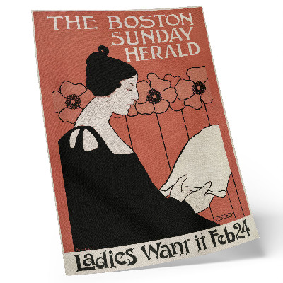 Decoratieve poster Vrouw die een krant leest in art nouveau-stijl door Ethel Reed