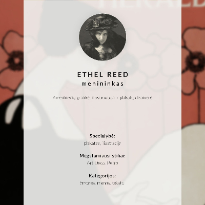 Decoratieve poster Vrouw die een krant leest in art nouveau-stijl door Ethel Reed
