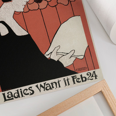 Decoratieve poster Vrouw die een krant leest in art nouveau-stijl door Ethel Reed