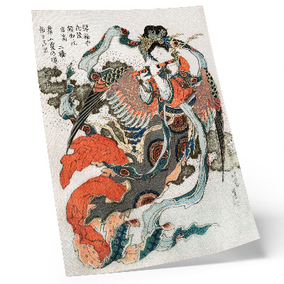 Wandposter Japanse Hokusai in vintage ukiyo-e-stijl