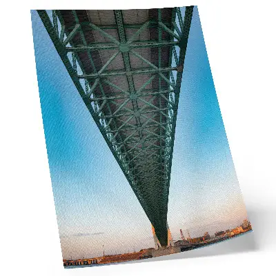 Poster vakwerkbrugconstructie met symmetrische moderniteit