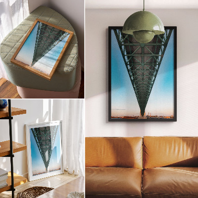 Poster Vakwerkbrugconstructie symmetrie moderniteit