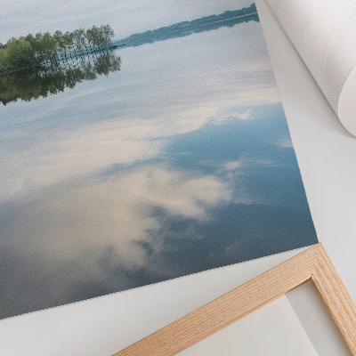 Decoratieve poster Rustig water, weerspiegeling van bomen in het landschap