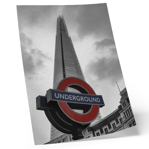 Wandposter Moderne wolkenkrabber metro-reclamebord minimalistische compositie
