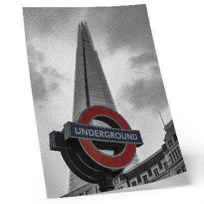 Wandposter Moderne wolkenkrabber metro-reclamebord minimalistische compositie