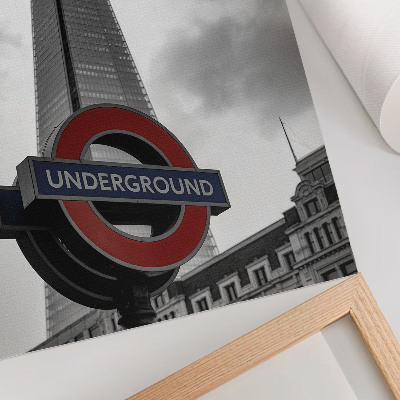 Wandposter Moderne wolkenkrabber metro-reclamebord minimalistische compositie