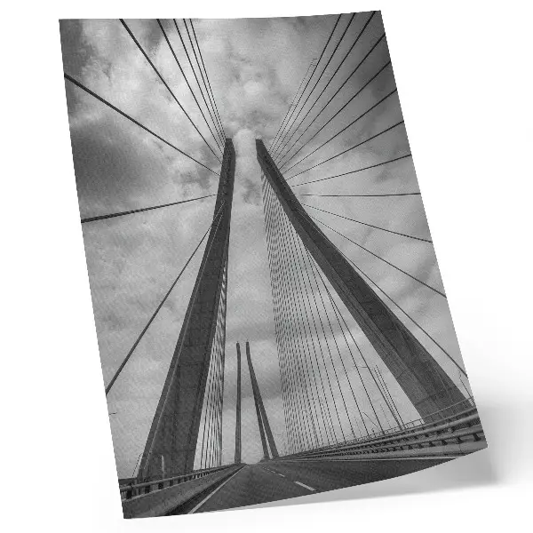 Decoratieve poster met moderne touwbrug in symmetrische elegantie