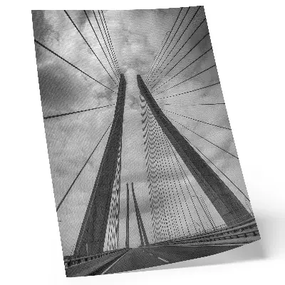 Decoratieve poster met moderne touwbrug in symmetrische elegantie