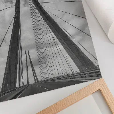 Decoratieve poster met moderne touwbrug in symmetrische elegantie