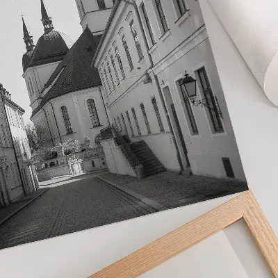 Wandposter met historische gebouwen en elegante architectonische details