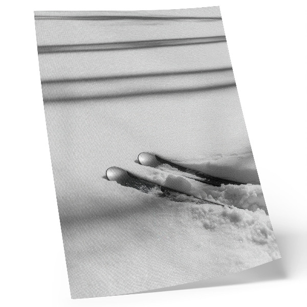 Poster Minimalisme wit grijs ski's schaduwen rust