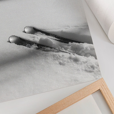 Poster Minimalisme wit grijs ski's schaduwen rust
