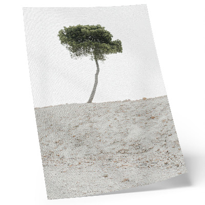 Decoratieve poster Eenzame boom op een lichte achtergrond, minimalisme