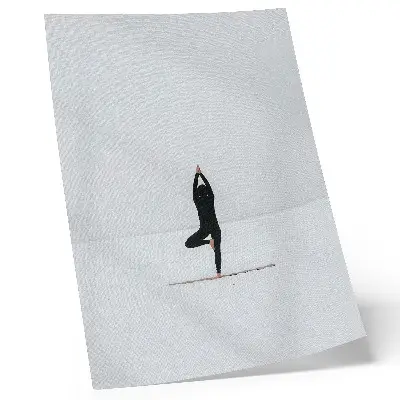 Wandposter met een minimalistische afbeelding van een yogafiguur voor vrede en harmonie
