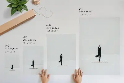 Wandposter met een minimalistische afbeelding van een yogafiguur voor vrede en harmonie