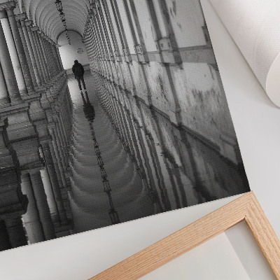 Decoratieve poster Monochromatische symmetrie architectuur perspectief