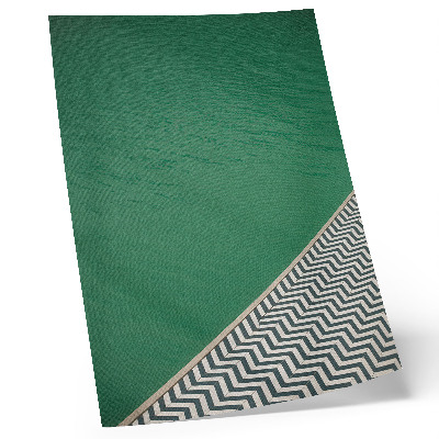 Wandposter Groen met een geometrisch zwart-wit patroon.