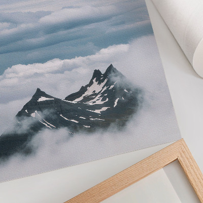 Poster Bergtoppen in de mist, rust, elegantie