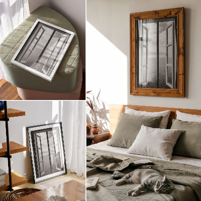 Decoratieve poster Open raam effect horizon rustruimte