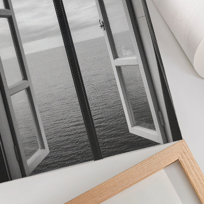Decoratieve poster Open raam effect horizon rustruimte