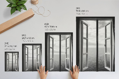 Decoratieve poster Open raam effect horizon rustruimte