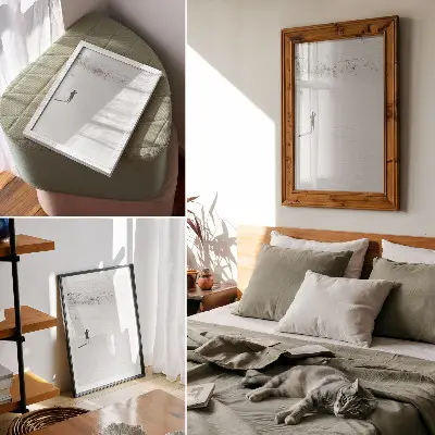 Decoratieve poster met thema minimalisme, eenzaamheid, ruimte en rust