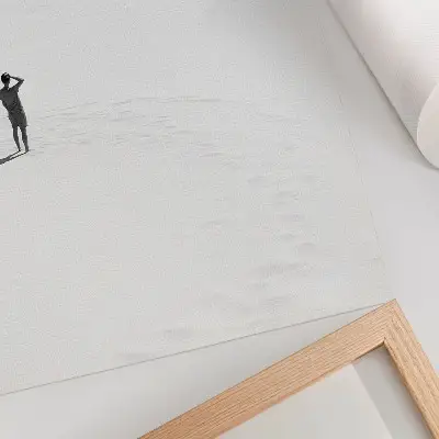 Decoratieve poster met thema minimalisme, eenzaamheid, ruimte en rust