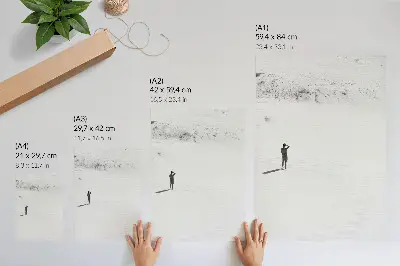 Decoratieve poster met thema minimalisme, eenzaamheid, ruimte en rust