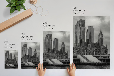 Poster Hoogbouw, historisch gebouw, kleurcontrast