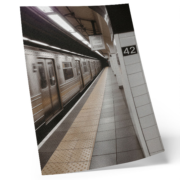 Wandposter Modern metroperron, dynamische architectonische ruimte