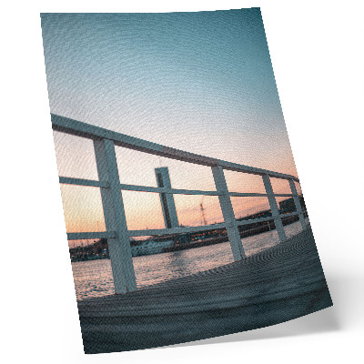 Decoratieve poster Balustrade, water, zonsondergang, harmonieuze compositie