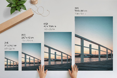 Decoratieve poster Balustrade, water, zonsondergang, harmonieuze compositie