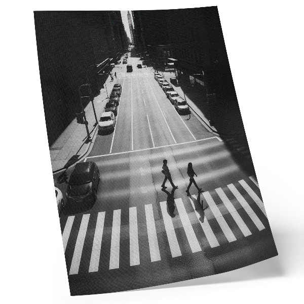 Decoratieve poster Stedelijk tafereel in zwart-wit met een moderne uitstraling.