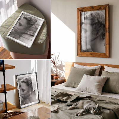 Decoratieve poster Zwart-wit portret van emoties, subtiliteit en elegantie.