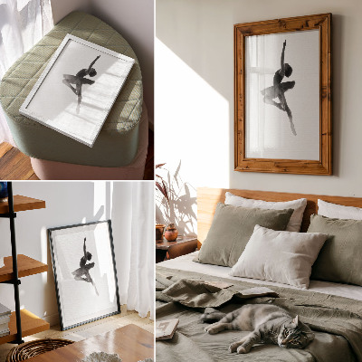 Decoratieve poster Het elegante silhouet van een danseres, vol dynamiek.