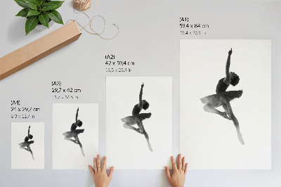 Decoratieve poster Het elegante silhouet van een danseres, vol dynamiek.