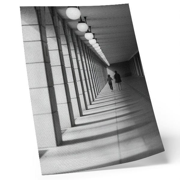 Wandposter Moderne architectuur, lange schaduwen, symmetrie